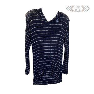 Pink Rose Striped Hoodies for Women Long Sleeve‎ Knit Sweaters Pullover Sweater